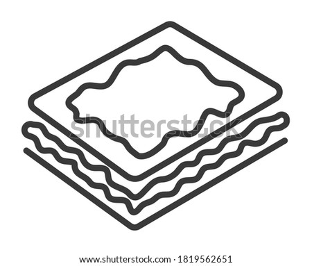 Puff pastry or pastry sheet breads line art vector icon for apps and website