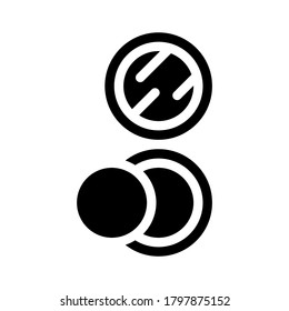 puff powder glyph icon vector. puff powder sign. isolated contour symbol black illustration