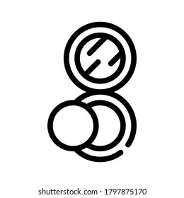 puff powder line icon vector. puff powder sign. isolated contour symbol black illustration