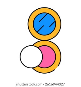 puff powder line icon vector. puff powder sign. isolated symbol illustration