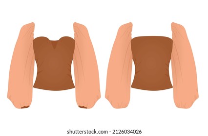 Puff shoulders t shirt. vector