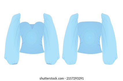 Puff shoulders t shirt. vector