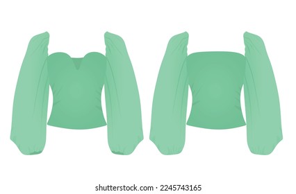 Puff shoulders t shirt. vector
