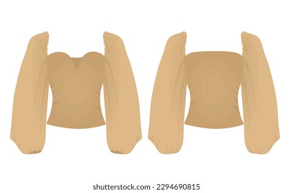 Puff shoulders t shirt. vector