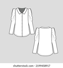 Puff Sleeve Collar Neck T Shirt Stock Vector (Royalty Free) 2199458917 ...