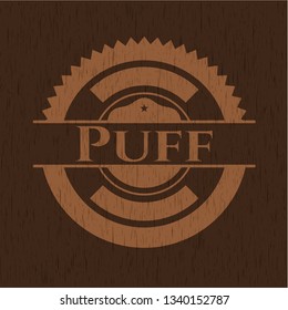 Puff wooden emblem