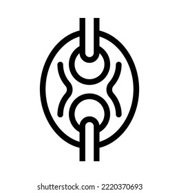 vector de icono de la línea de cadena del mariner puffed. señal de la cadena de marinero espumoso. símbolo de contorno aislado ilustración negra