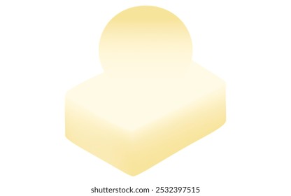 Puffed rice cake (square rice cake), isometric icon, Vector Illustration