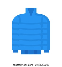 Puffer coat icon in flat style vector, jacket icon, winter clothes, coat