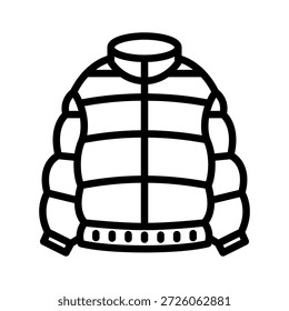 Puffer Mantel Symbol für isolierte Winterjacke, kalte Wetteroutwear und warme Schutzkleidung für saisonalen Outdoor-Lifestyle.