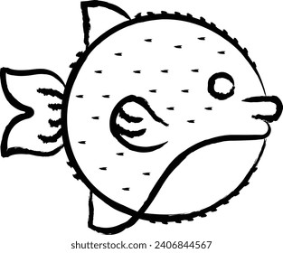 Puffer Fish hand drawn vector illustration