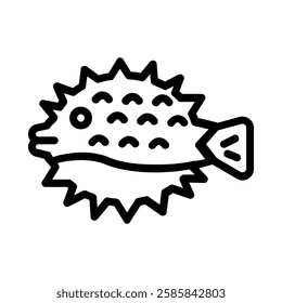 Puffer Fish icon illustration in line style. Perfect for website mobile app presentation. Suitable for any user interface and user experience