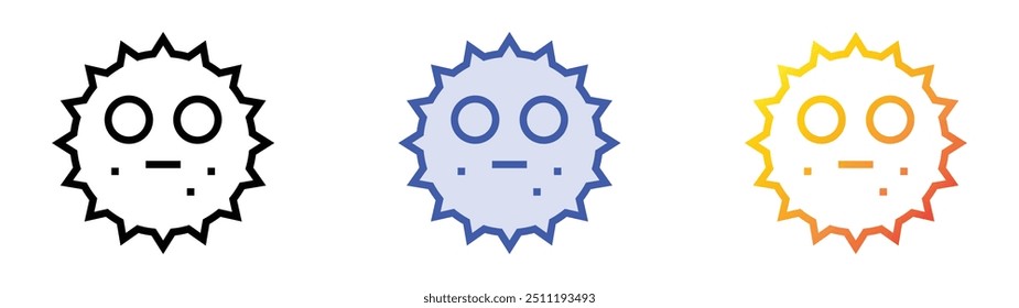 puffer fish icon. Linear, Blue Fill and Gradient Style Design Isolated On White Background