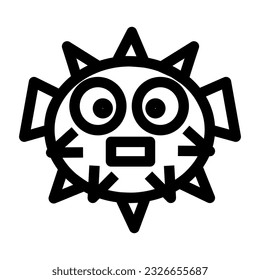 The puffer fish, also known as a blowfish, is depicted in the icon with its distinctive round body and spiky appearance. 