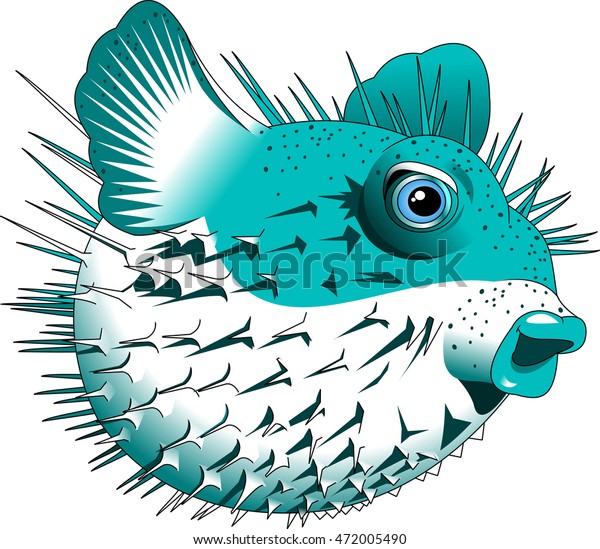 Puffer Fishblow Fishcartoon Vector Image Isolated Stock Vector (Royalty