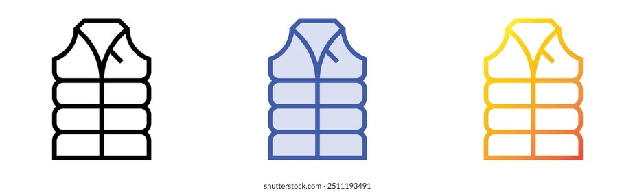 Puffer-Symbol. Lineares, blaues Füllungs- und Farbverlauf-Design einzeln auf weißem Hintergrund