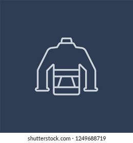 Puffer Jacket Icon. Puffer Jacket Linear Design Concept From Puffer Jacket Collection. Simple Element Vector Illustration On Dark Blue Background.