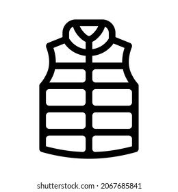 Puffer Jacket Icon On White Background. Linear Style Sign For Mobile Concept And Web Design. Vector Illustration