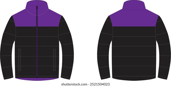 Puffer Jacket isolated sketch mockup different color