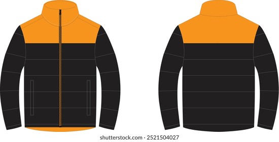 Puffer Jacket isolated sketch mockup different color