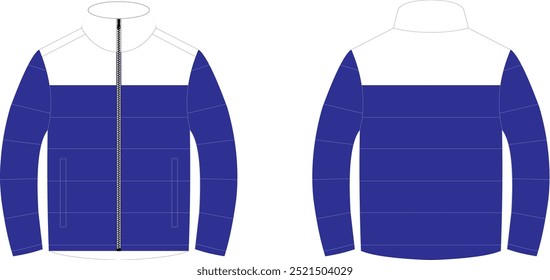 Puffer Jacket isolated sketch mockup different color