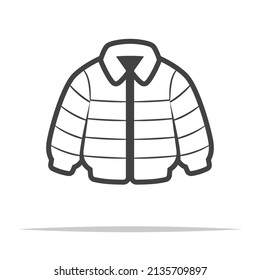 Puffer Jacket Outline Icon Vector Isolated