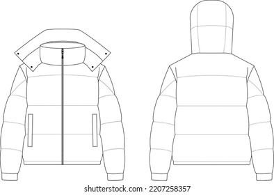 Puffer Jacket  Technical Jacket  Coat  Vector