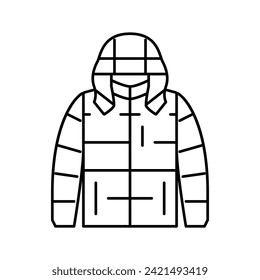 puffer outerwear male line icon vector. puffer outerwear male sign. isolated contour symbol black illustration
