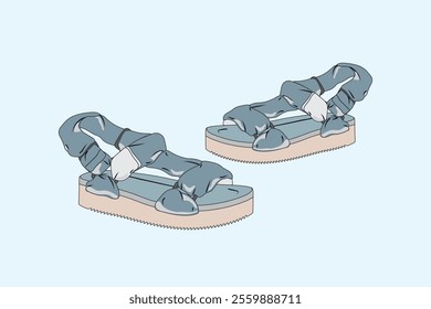 A "Puffer Strap Sandal" refers to a type of sandal that combines traditional sandal design with the padded, quilted texture commonly seen in puffer jackets or footwear.