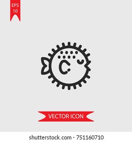 Puffer vector icon, illustration symbol
