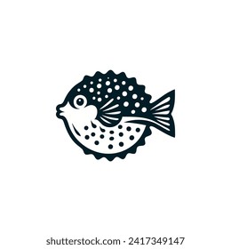 pufferfish animal logo vector illustration template design svg
