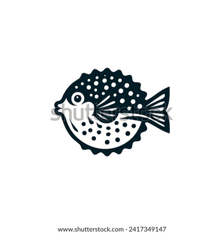 pufferfish animal logo vector illustration template design