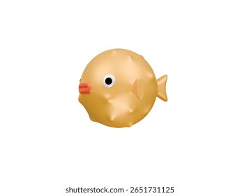 pufferfish icon 3d illustration render