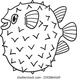 Pufferfish Isolated Coloring Page Kids Stock Vector (Royalty Free ...