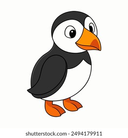 A Puffin Animal Vector Illustration 
