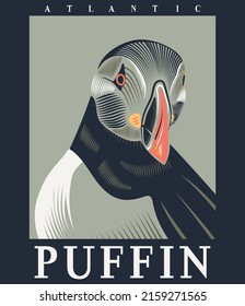 Puffin Bird art Atlantic Ocean  svg