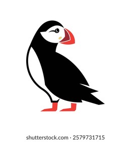 Puffin Bird Logo design template vector illustration