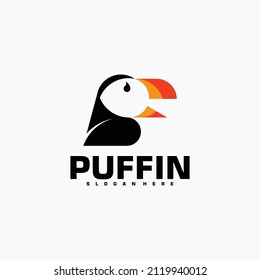 Diseño de vectores con el logotipo de pájaro de Puffin. Concepto de logotipo animal. Plantilla de diseño creativo 