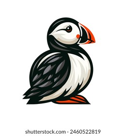 diseño de logotipo moderno de puffin bird