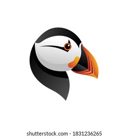 Puffin Bird Vector Icon Side View