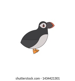 Puffin bird vector on a white background