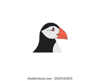 Puffin illustration make with vector