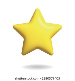 Puffy 3D yellow star icon vector illustration