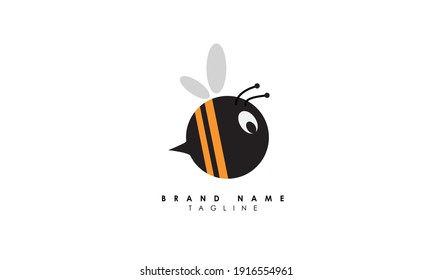 Puffy Bee Vector Logo Design
