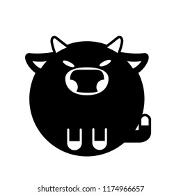 Puffy bull vector illustration in solid color design