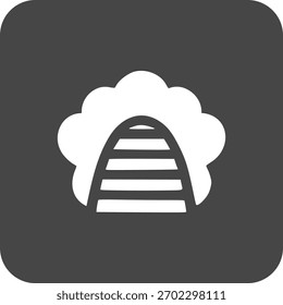 A puffy cumulus cloud icon, representing good weather, the sky, a dream, or cloud computing. (Filename: path).