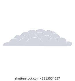 Ilustración en nube de cúmulo esponjoso. Resumen de diseño de estilo de dibujos animados geométricos, vector aislado. Previsión meteorológica, elemento natural, nube