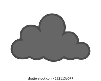 Puffy Dark Gray Overcast Cloud Icon Illustration