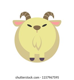 Puffy goat vector illustration in flat color design