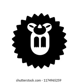 Puffy hedgehog vector illustration in solid color design